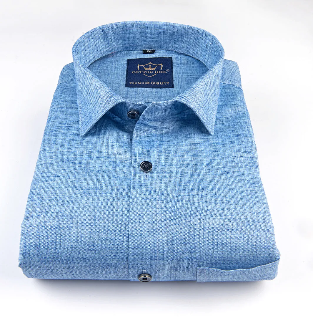 Royal linen cotton light blue colour