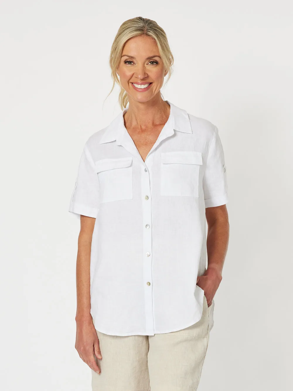 Safari Linen Shirt - White