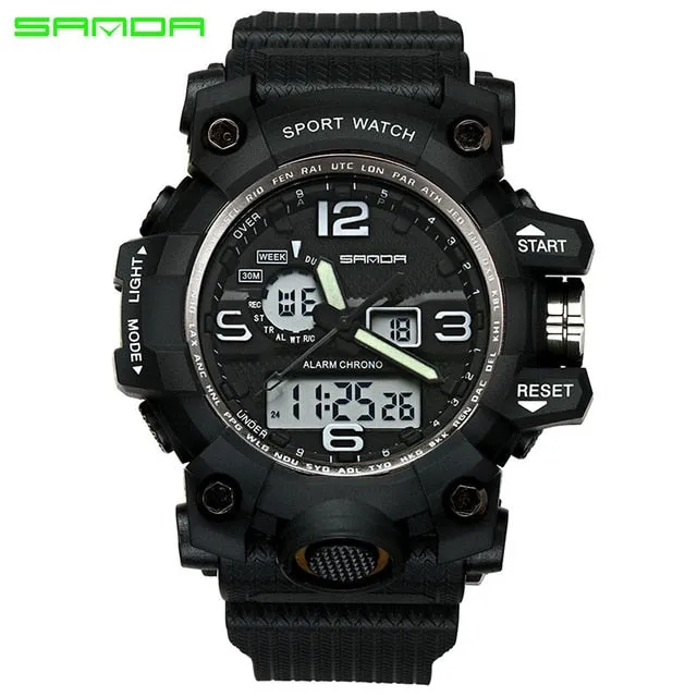 SANDA top luxury brand G style men's military sports watch LED digital watch waterproof men's watch Relogio Masculino