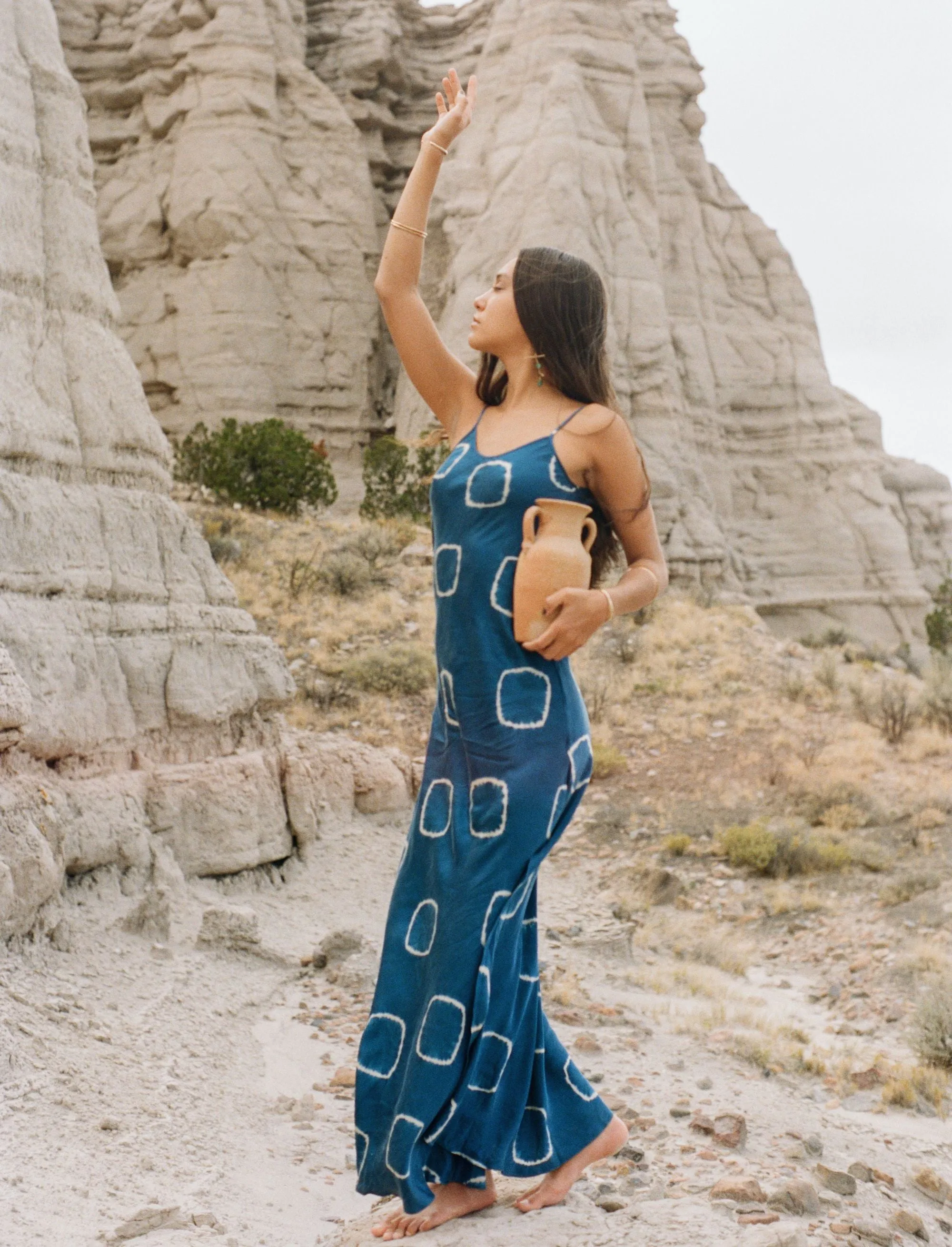 Scarlette Silk Dress - Indigo Circle