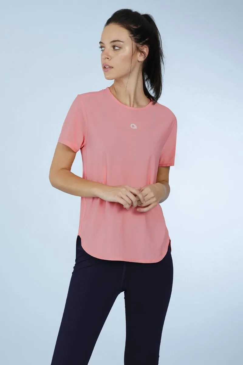 Smooth And Seamless Fitness T-Shirt - Shell Pink