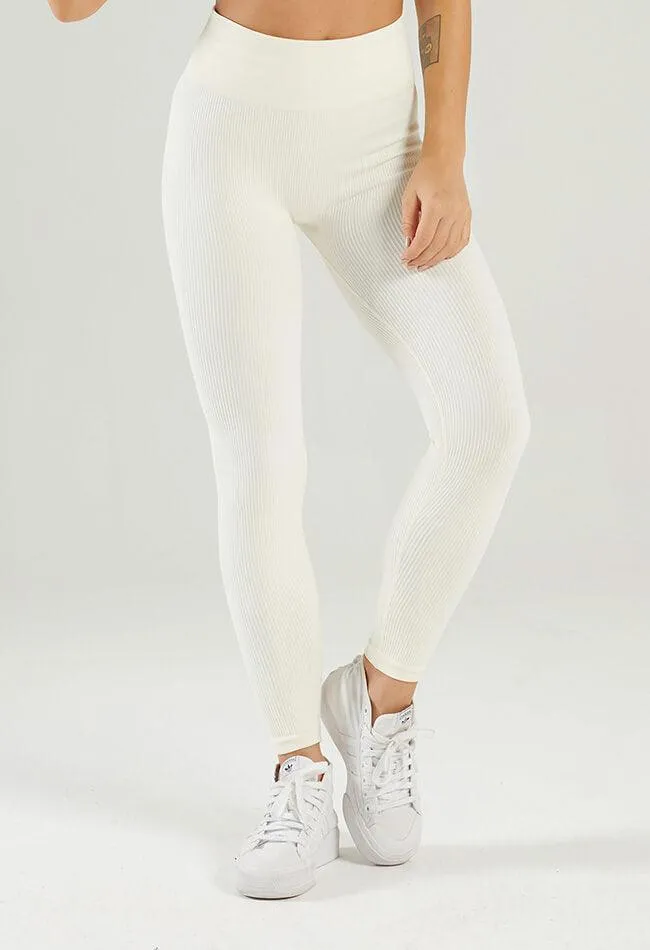 Solid Ribbed High Waist Seamless Legging - Century