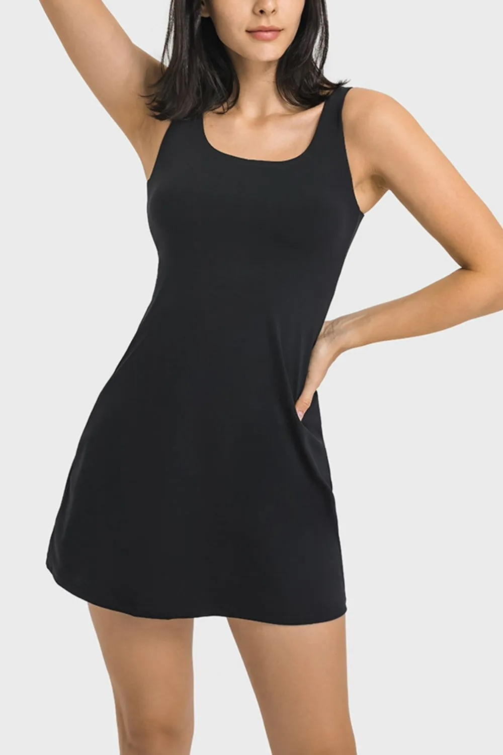 SQUARE NECK SPORTS CASUAL DRESS