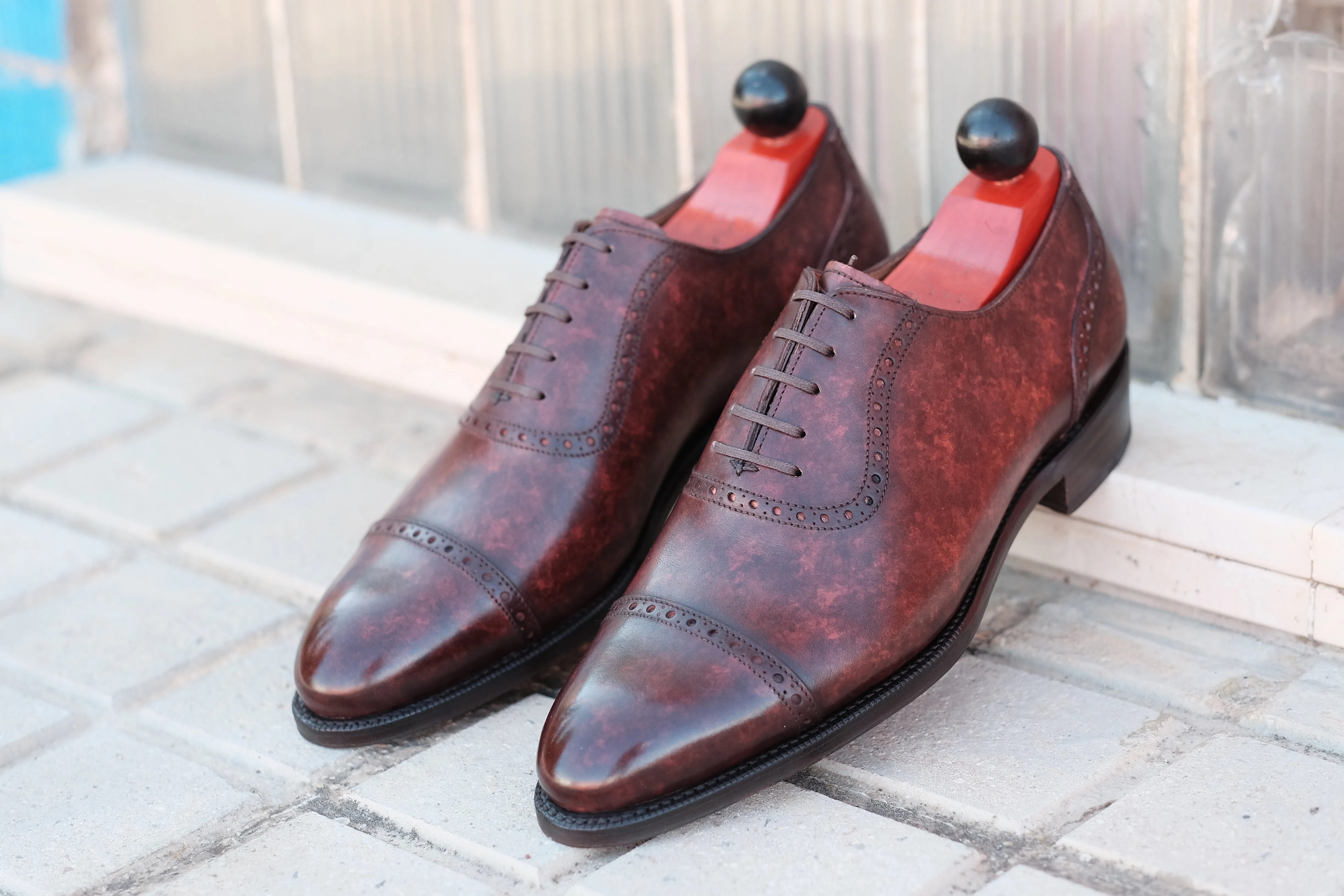 Sunnyside - MTO - Walnut Marble Patina - TMG Last - Single Leather Sole