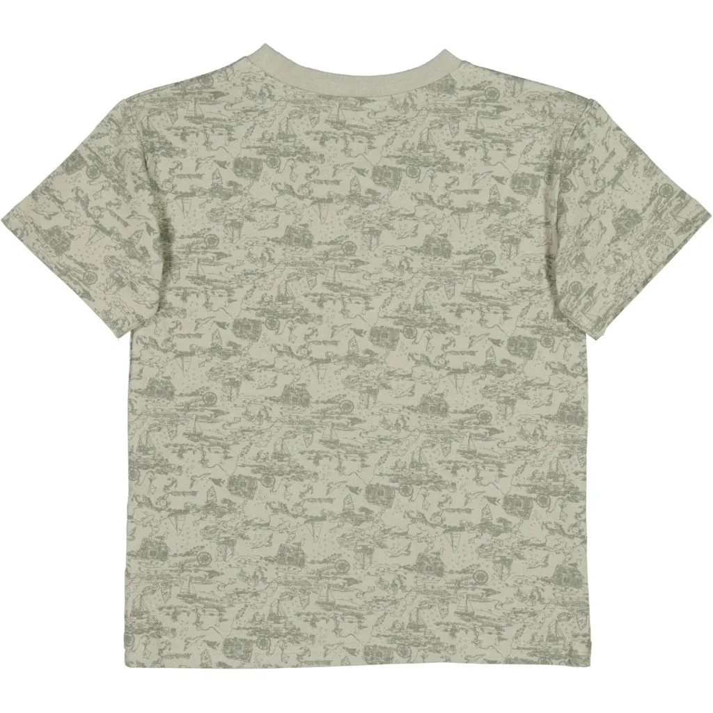 T-Shirt Fabian - dried sage sealife