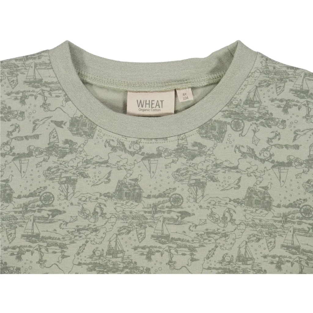 T-Shirt Fabian - dried sage sealife