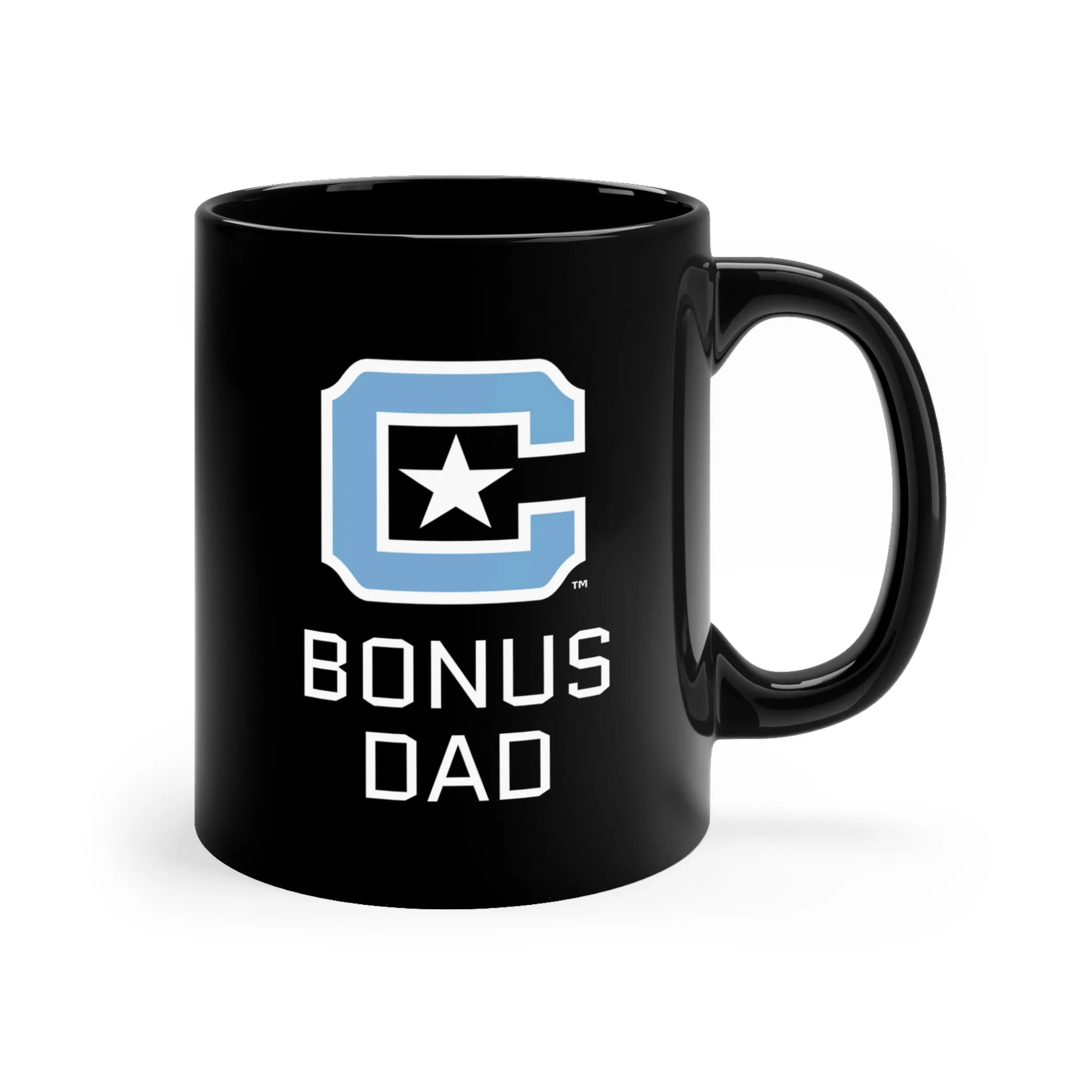 The Citadel Block C Logo, Sports Bonus Dad, Black Mug, 11oz