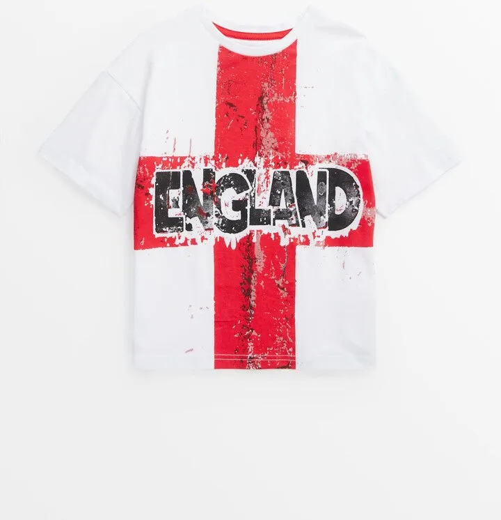 Tu White England Older Boys T-Shirt