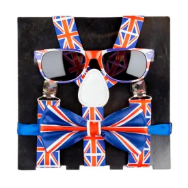 Union Jack Flag Accessories 3 Piece Set Braces Bow Tie Shades