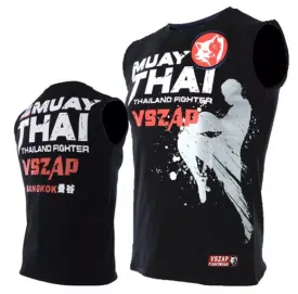 Vszap Bangkok VTT002 Muay Thai Boxing Vest Tank Top S-4XL Black