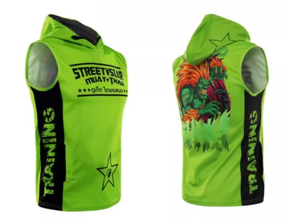 Vszap Street Fighter VTT001 Muay Thai Boxing Vest Hooded Tank Top S-4XL