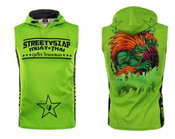 Vszap Street Fighter VTT001 Muay Thai Boxing Vest Hooded Tank Top S-4XL