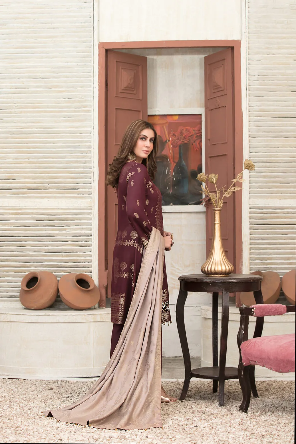 Zariaa by Tawakkal Unstitched 3 Piece Linen Banarsi Collection'2022-ZLB-6488